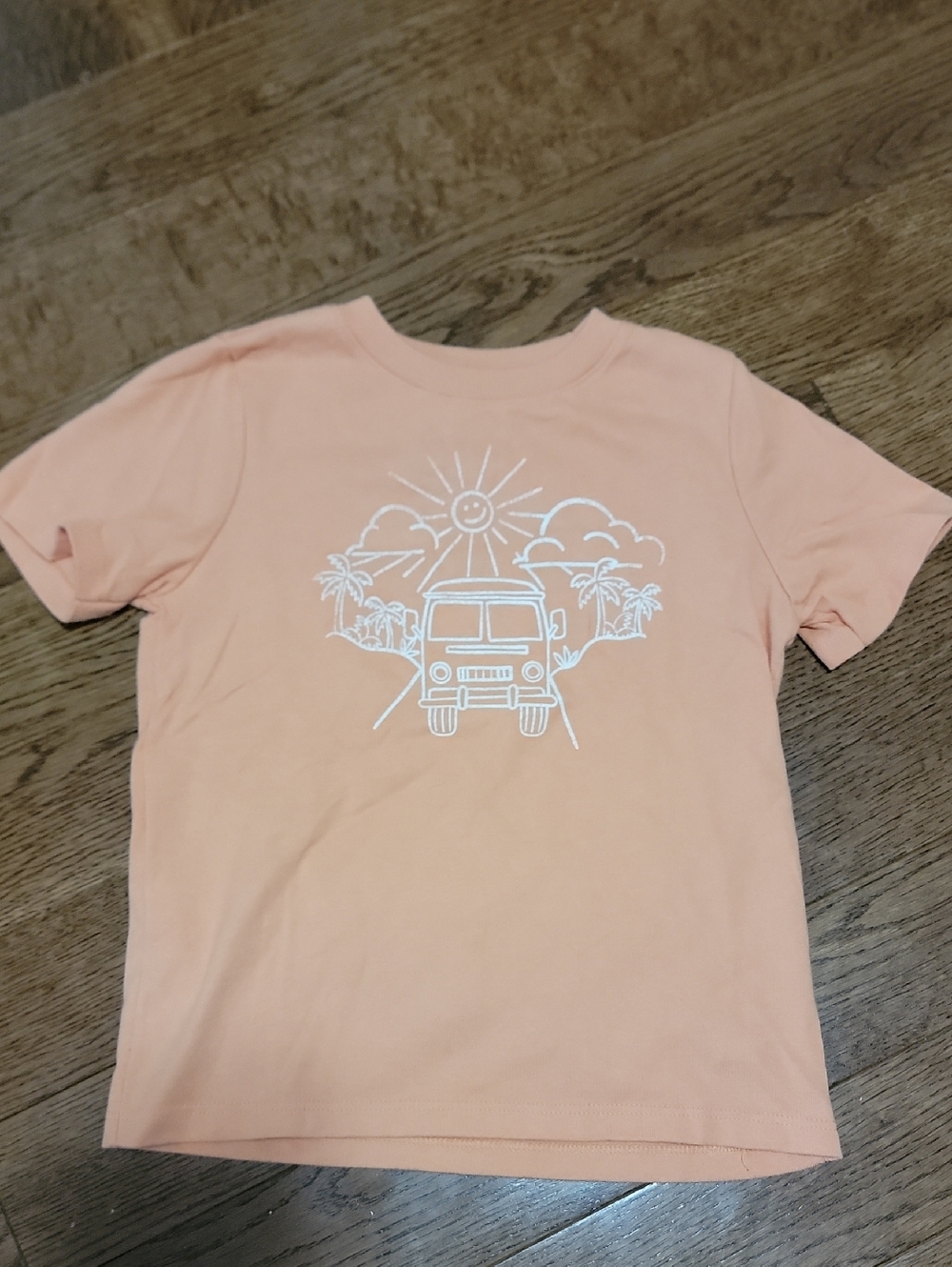 Garanimals Peach Tee with White Van & Palm Graphic